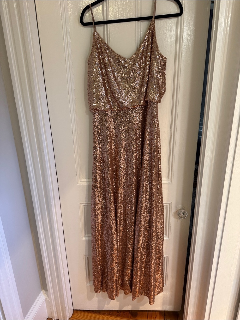 Revelry Rose Gold Sequin Spaghetti-Strap Maxi Dress 18